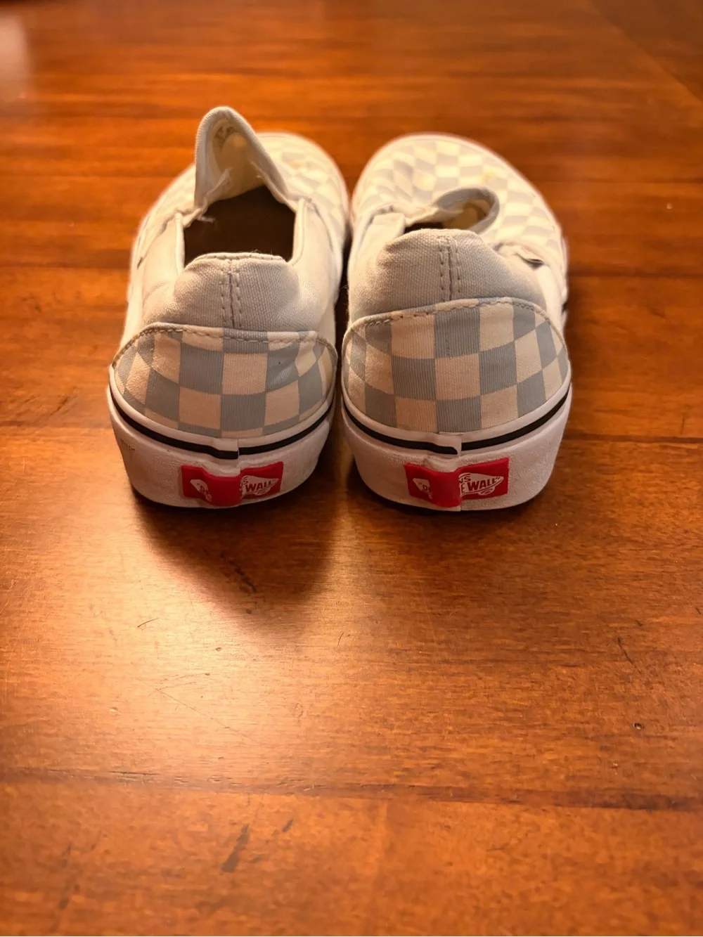 Vans Slip-On Checkerboard Sneakers - Light Blue & White
